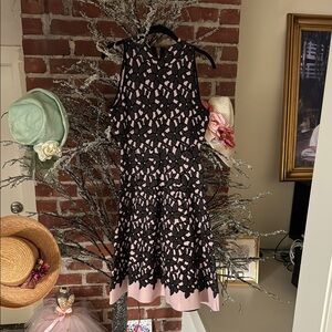 Milly Black and Pink Knit Sleeveless Dress NWT
